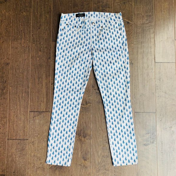 J Crew Toothpick‎ Ankle Jeans Womens 27 (30x28) Skinny Stretch Floral Print NEW - Picture 1 of 11